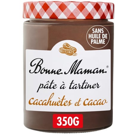 Bonne maman pâte à  tartiner cacao cacahuètes 350g