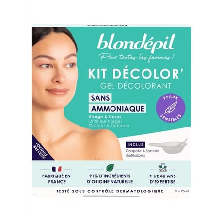 Blondépil decolor' sans ammoniaque gel decolorant visage 2x25ml
