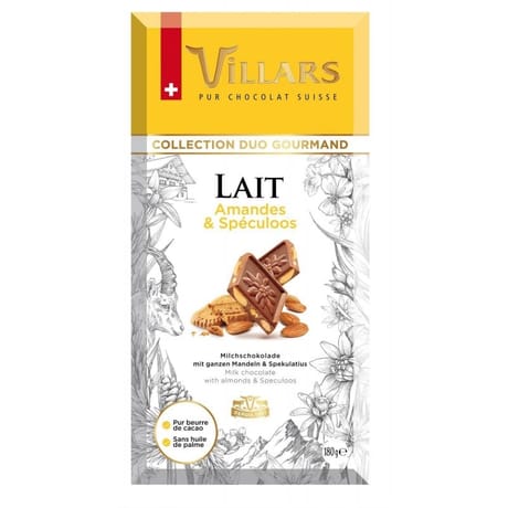 Villars tablette lait amandes speculoos 180g