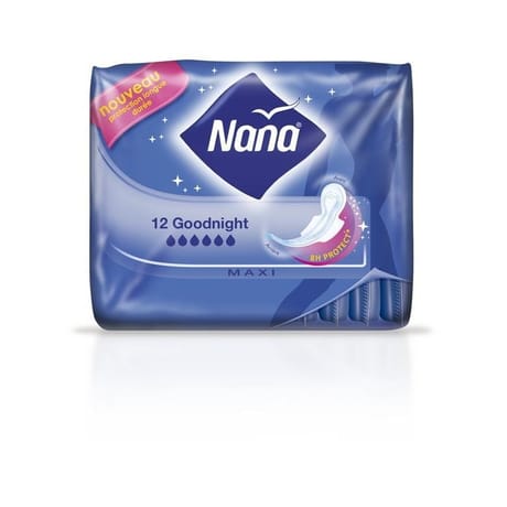 Nana maxi serviettes hygieniques goodnight x12