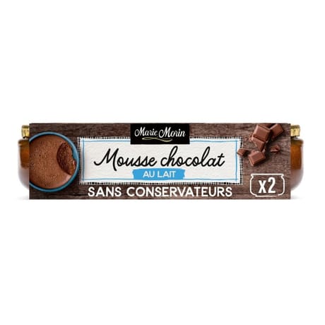 Marie Morin mousse au chocolat au lait 2x100g