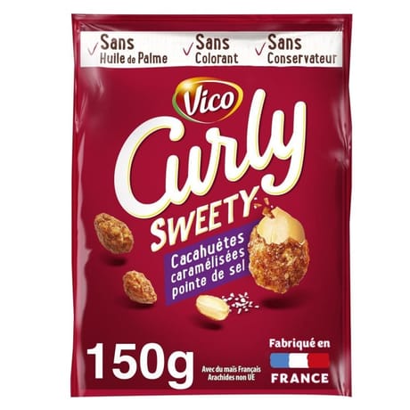 Curly sweety cacahuètes caramélisées pointe de sel 150g
