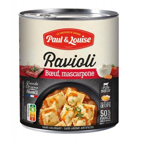 Paul et louise - ravioli boeuf, mascarpone 800g