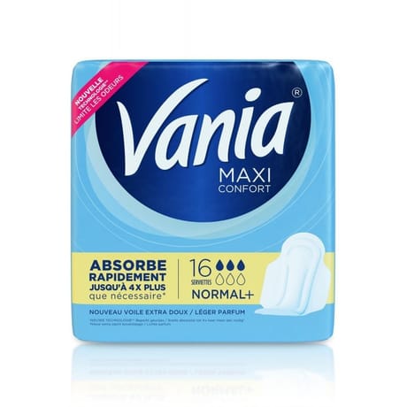 Vania maxi serviettes hygiéniques normale plus x16