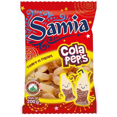 Samia bonbons sachet gélifiés cola halal  200g