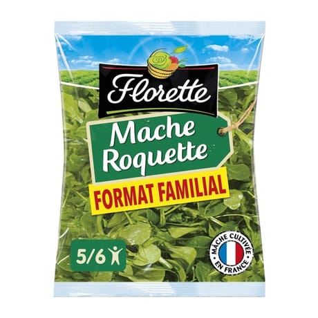 Florette salade duo de mâche et roquette sachet 175g