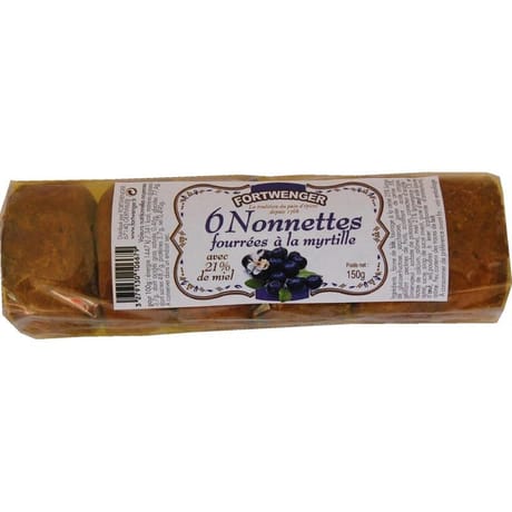 Fortwenger nonnettes au miel fourrées myrtille 150g