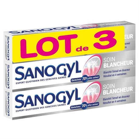 Sanogyl dentifrice blancheur et soin 3x75ml