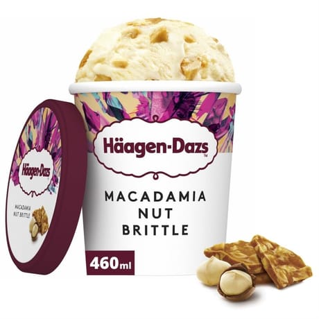 Haagen dazs obsession collection macadamia nut brittle 460ml 400g