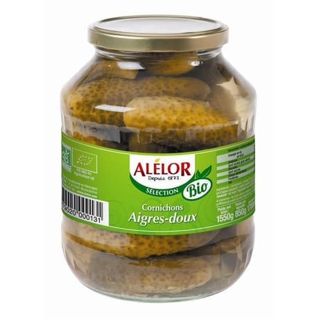 Alélor bio cornichons aigres-doux 850g