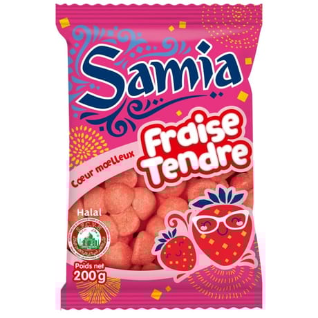 Samia bonbons gélifiés halal fraise kiss 200g