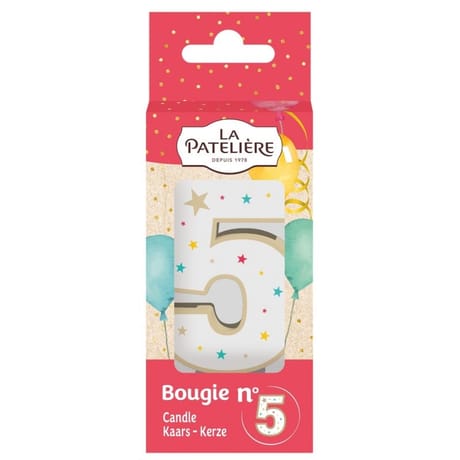 La patelière bougie chiffre 5
