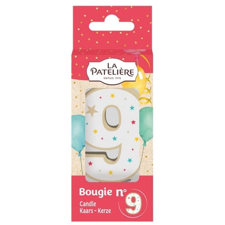 La patelière bougie chiffre 9