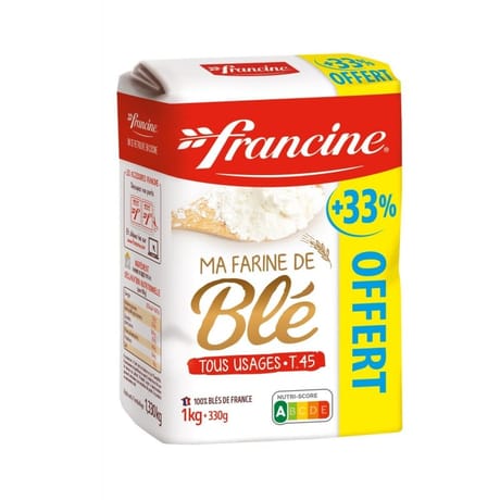 Francine farine de blé T45 1kg + 330g offerts