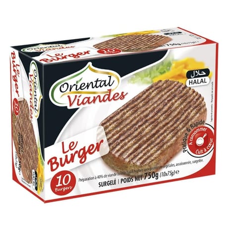 Oriental Viandes le burger de boeuf halal 10x75g