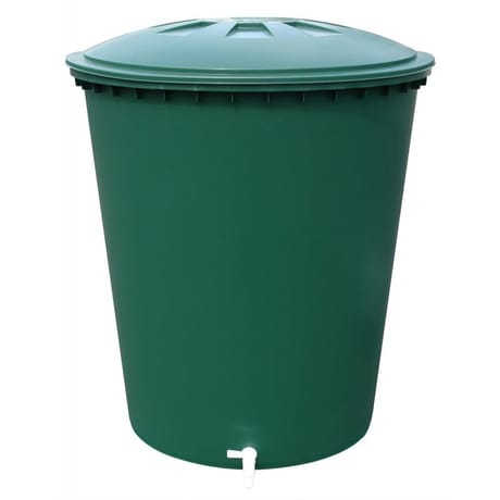 Cuve cylindr. 210 l complete verte avec couvercle et robinet