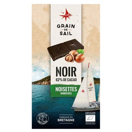 Grain de Sail Tablette chocolat noir noisettes torréfiées bio - 100g