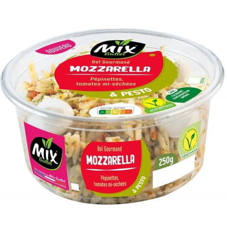 Mix buffet bol gourmand - mozzarella pépinettes, tomates mi-séchées et pesto 250g