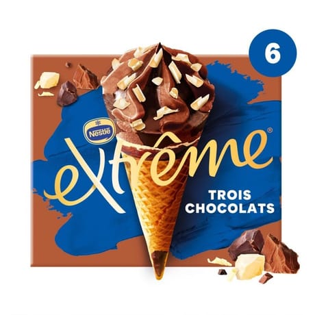 Extrême 6 cônes trois chocolats 720ml 444g