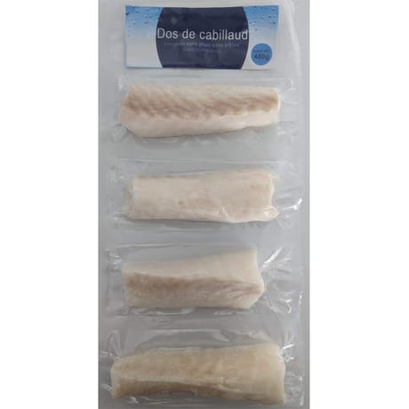 Dos de cabillaud sans peau sans arêtes surgelé 4x120g
