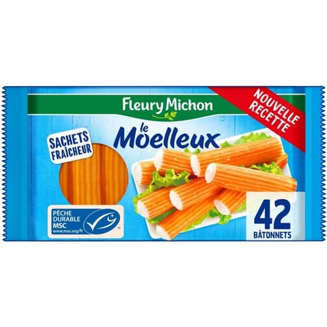 Fleury Michon 42 bâtonnets surimi moelleux 672g