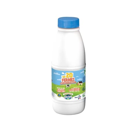 Lactel lait uht filière 1/2 écrémé bouteille 1l