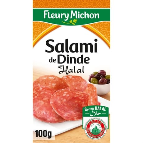 Fleury michon salami de dinde halal 100g