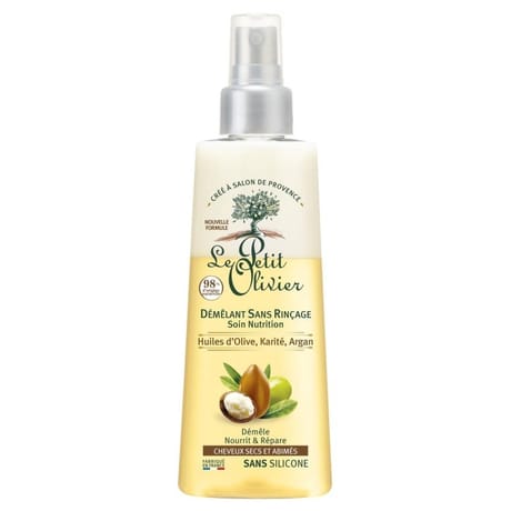 Le Petit Olivier démélant soin sans rinçage nutrition huiles d'olive karité argan cheveux secs 150ml