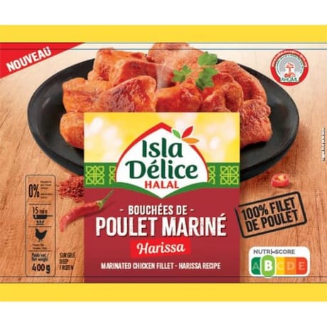Isla Délice bouchées de poulet mariné harissa halal 400g