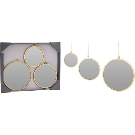 Set 3 miroirs ronds dore