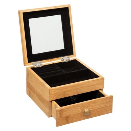 Boite bijoux miroir  bambou