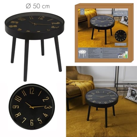 Table horloge silencieuse "lounge" diam 50cm