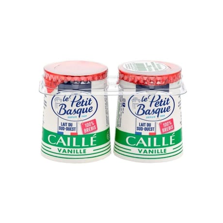 Le Petit Basque lait brebis emprésuré sucré à la vanille 2x125g