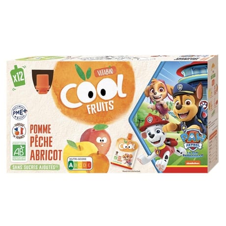 Vitabio cool fruit pêche abricot 12x90g