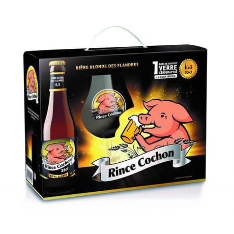 Rince Cochon coffret 3 x 33 cl + 1 verre 8,5% Vol.