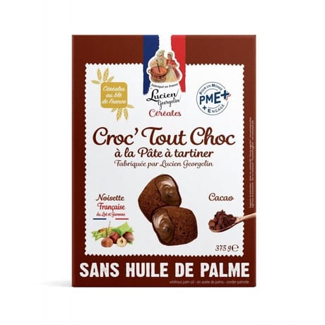 Lucien Georgelin croc tout choc coussin choco fourré à la pâte à tartiner 375g