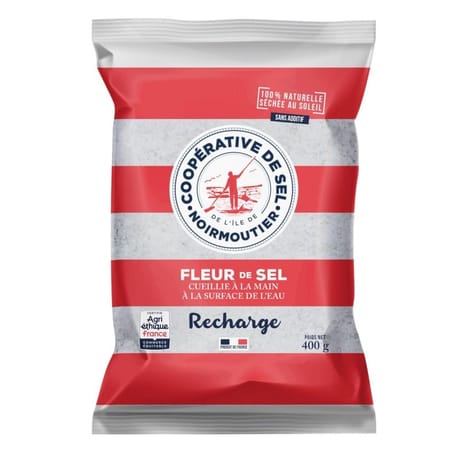 Sel marin ile de Noiremoutier recharge fleur de sel 400g