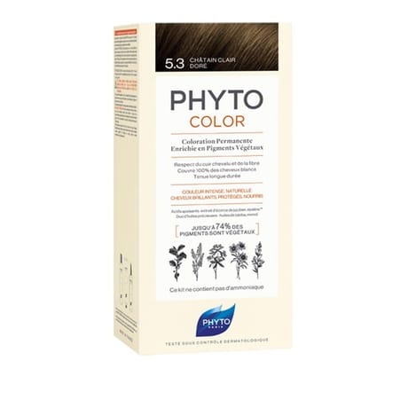 Phytocolor kit coloration 5.3 chatain clair dore x1