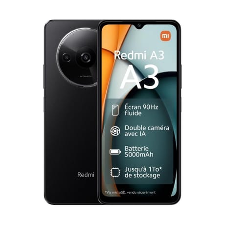 Xiaomi smartphone écran 6.71" REDMI A3 128 GO NOIR