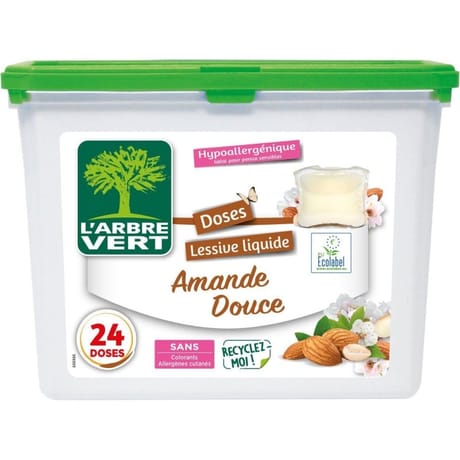 L'arbre vert doses lessive liquide amande douce hypoallergénique 24 doses 0.58kg