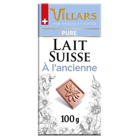 Villars tablette pur lait suisse à l'ancienne 100g