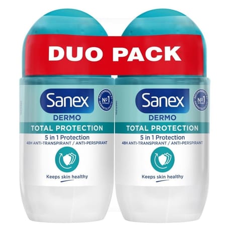 Sanex dermo déodorant bille protection totale 2x50ml