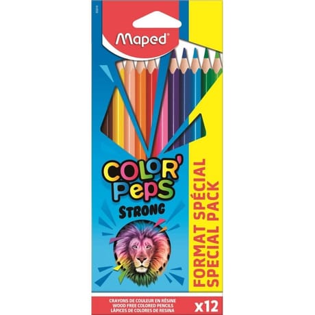 Maped crayons de couleur colorpeps strong x12 format spécial