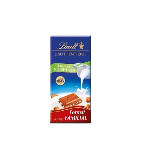 Lindt maitre chocolatier lait noisettes lot x3-300g