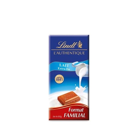 Lindt maitre chocolatier lait extra fin lot x4-400g
