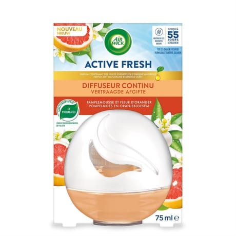 Air wick active fresh pamplemousse et fleur d'oranger 75ml