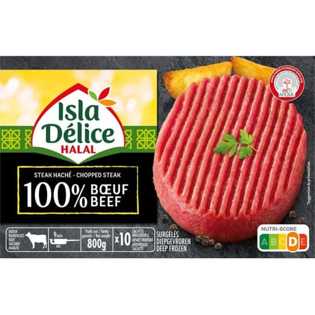 Isla Délice steaks hachés 100% pur boeuf halal x10 800g