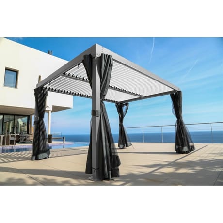 Tonnelle bioclimatique 4x3 lames blanches