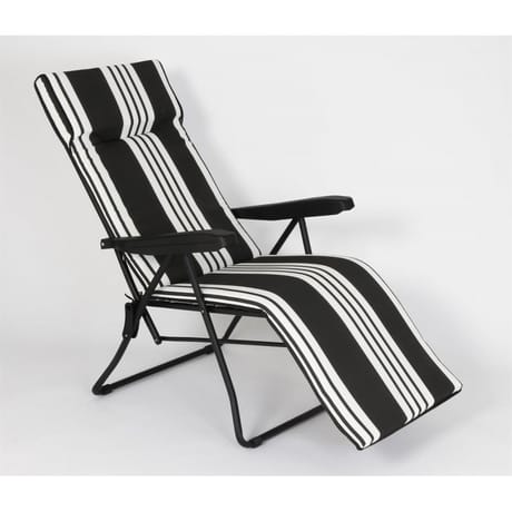 Fauteuil relax rallye 6 positions coloris raye noir / blanc