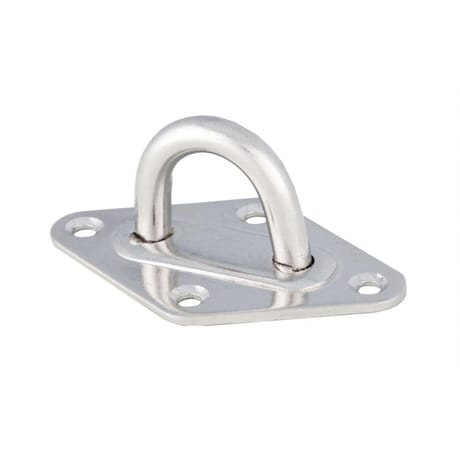 Pontet inox   8 mm sur platine losange 50 x 80 mm